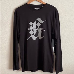 Karl Lagerfeld Large Gothic Logo Long Tee